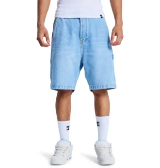 Pantalones cortos de denim holgados Carpenter para hombre